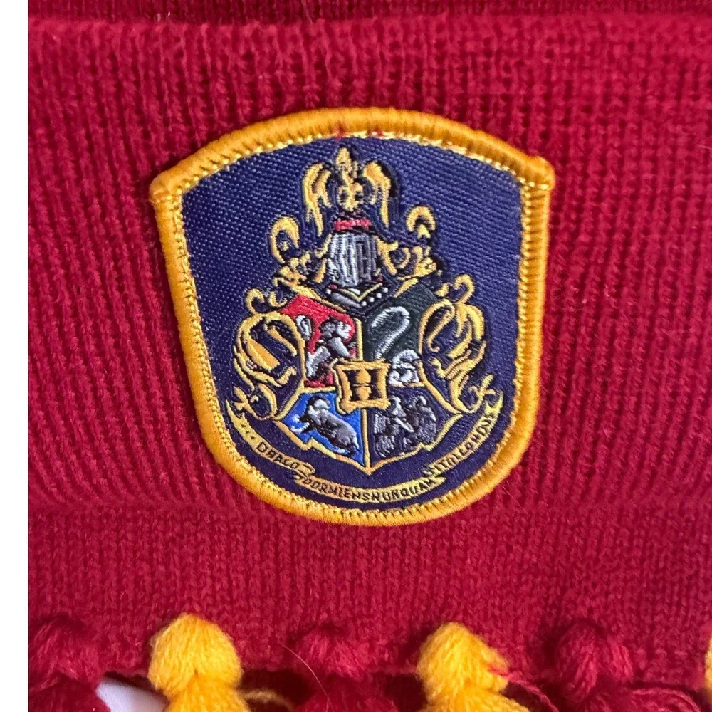 Harry Potter Gryffindor Beanie and Scarf Set Elope Burgundy Gold Stripe Knit